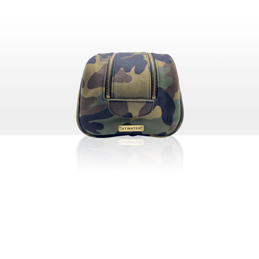 ATWATER Green Camo Leather Dopp Kit