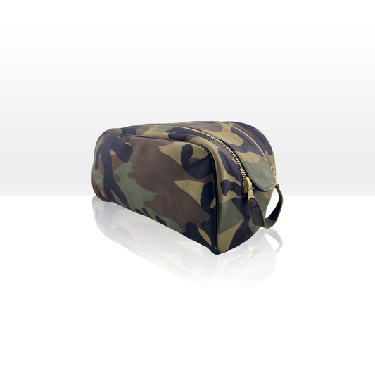 ATWATER Green Camo Leather Dopp Kit