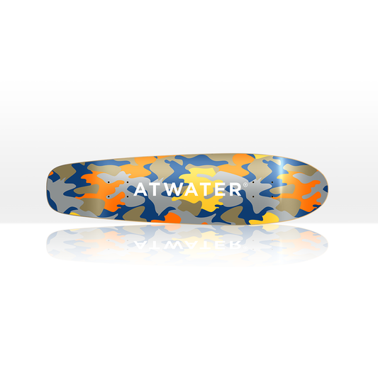 ATWATER Logo Camouflage Longboard Skateboard Deck